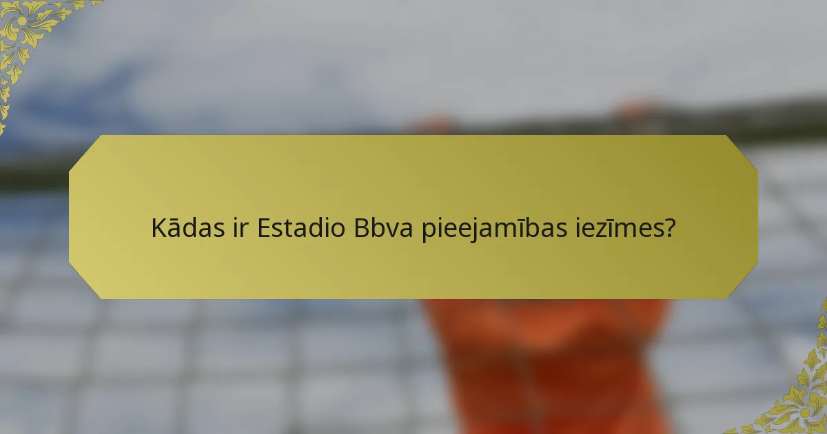 Kādas ir Estadio Bbva pieejamības iezīmes?